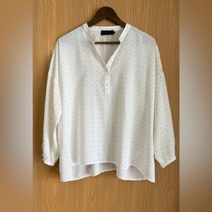 Hatch Maternity | SZ 1 (S/M) | White Ditzy Popover Blouse | Lightweight Flowy